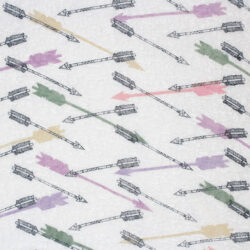 Colorful Arrows on White Hacci Sweater Knit Fabric