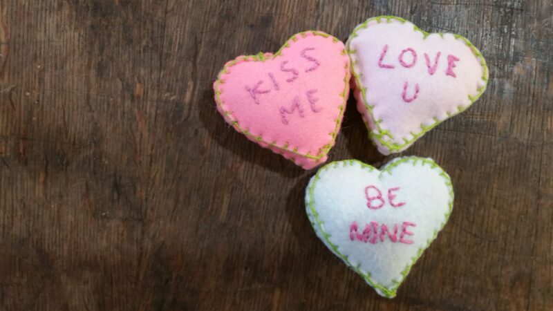 embroidery conversation hearts